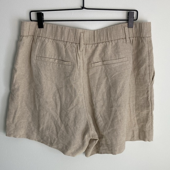 A New Day Linen Blend Khaki Tan Shorts Women's Size 12 Front Pockets Lightweight - Picture 5 of 7